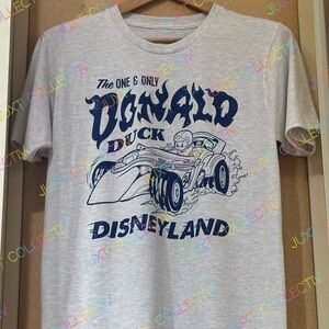 Disney Parks Disneyland The One And Only Donald Duck Racing Gray Graphic T-Shirt